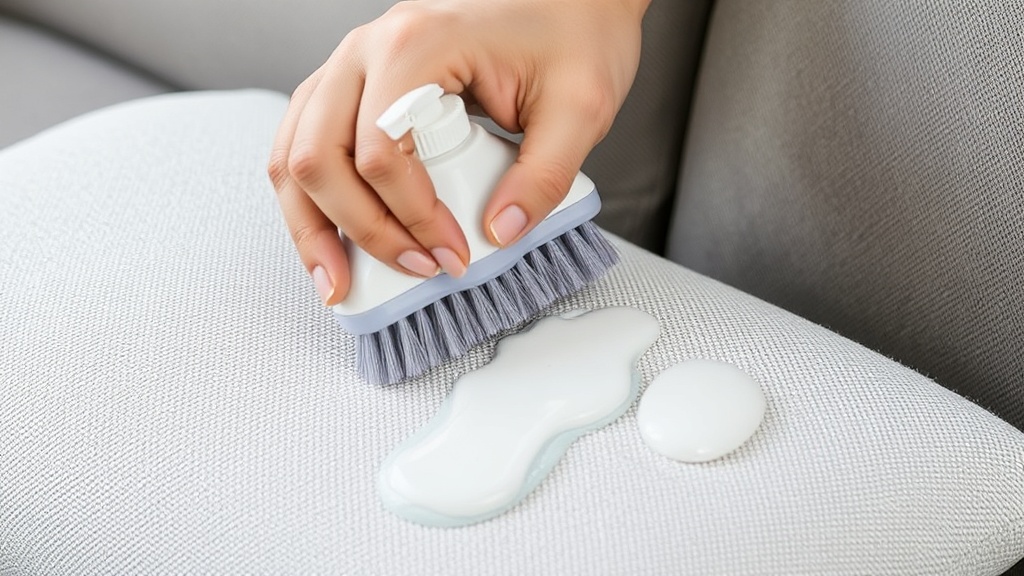 Ev ortamında koltuk yıkama sırasında kullanılan temel malzemeler: beyaz bezeler, yumuşak fırça, sprey şişe, deterjanlı su