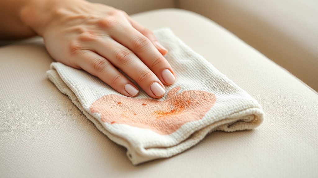 A bright, clean living room with sunlight streaming across an upholstered sofa, showcasing natural cleaning supplies nearby.
