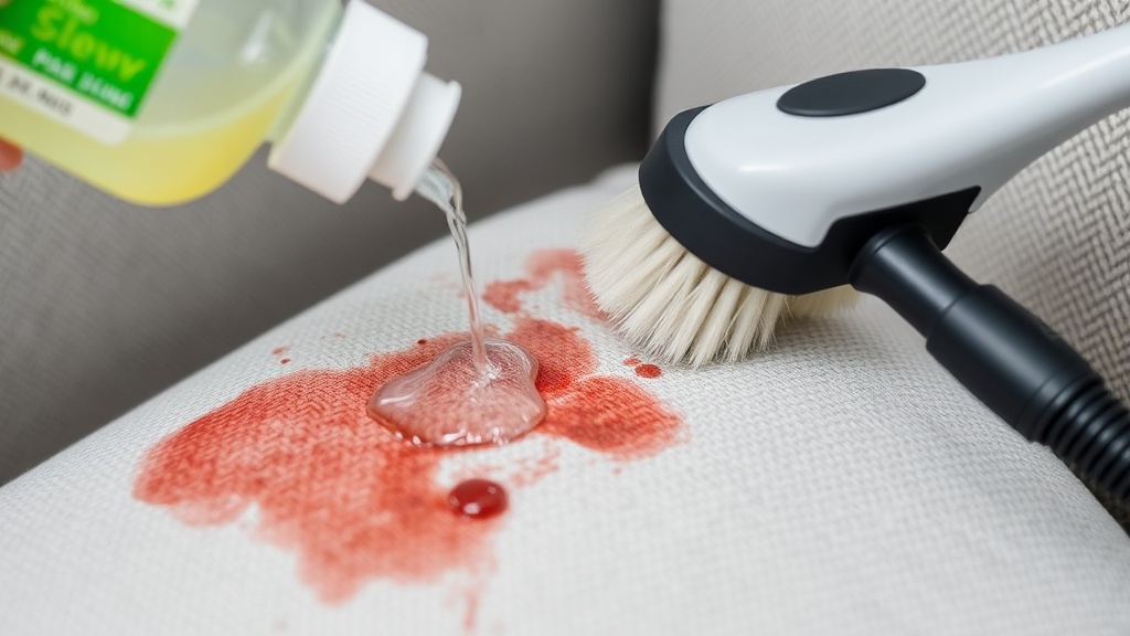 Bursa koltuk yıkama hizmetinde çeşitli leke türlerine uygun temizlik yöntemleri gösterimi.